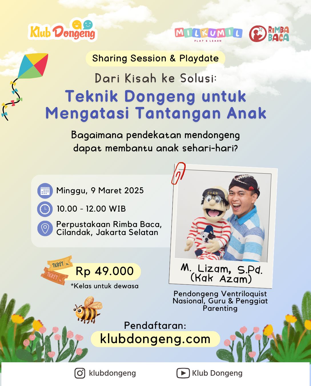Sharing Session dan Playdate - Teknik Dongeng untuk Mengatasi Tantangan Anak